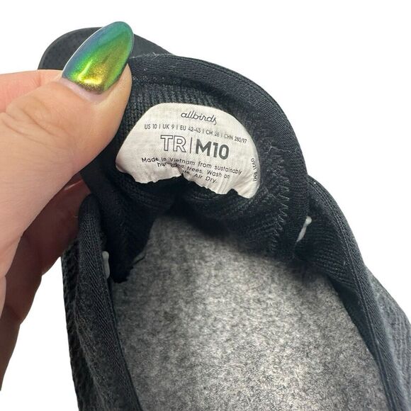 Allbirds Tree Runners Shoe Mens 10 Sneaker Jet Black Sustainable Comfort - Picture 9 of 9